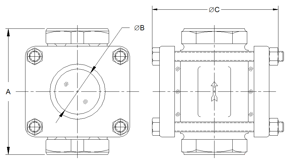 FIS Sight Flow indicator drawing